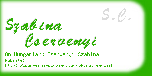 szabina cservenyi business card